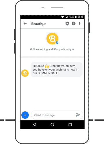 GIF showing how mobile messaging works in retail