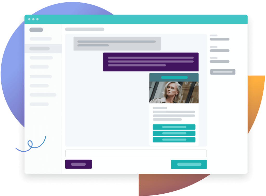 Mock-up of the platform showing omnichannel CX