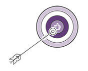 Illustration of an archery arrow targeting the arrow board