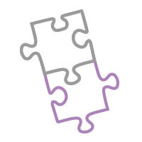 An illustration of two piece of fitting puzzles